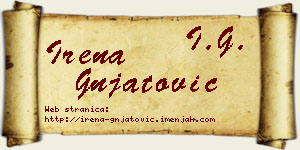Irena Gnjatović vizit kartica